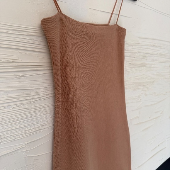 Zara Nude Ribbed Mini Dress | Size S - Picture 3 of 5